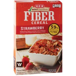 H-E-B Wheat Bran Flakes Fiber Cereal - Strawberry
