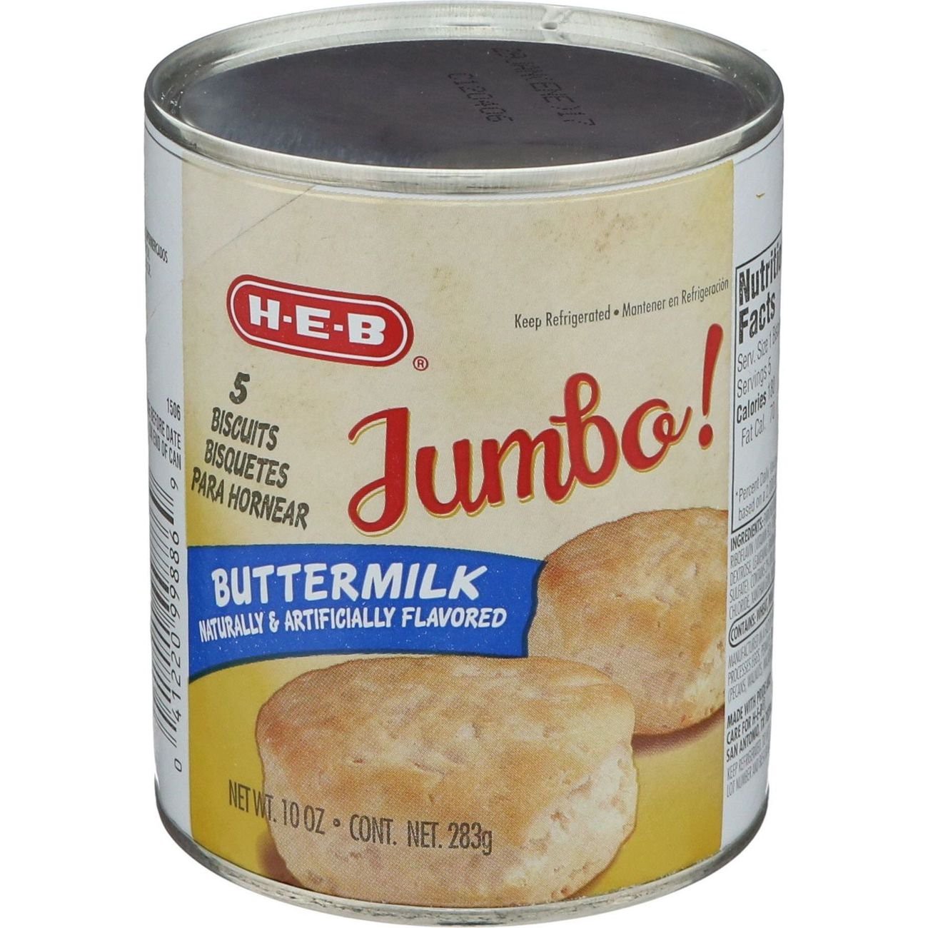 slide 1 of 1, H-E-B Jumbo Buttermilk Biscuits, 5 ct