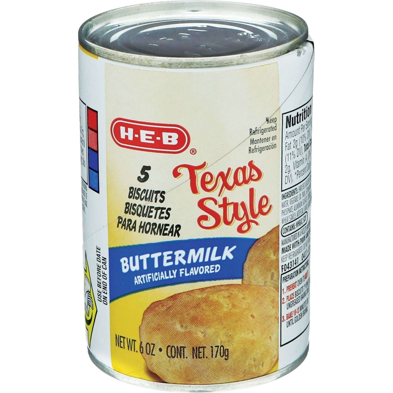 slide 1 of 1, H-E-B Texas-Style Buttermilk Biscuits, 5 ct