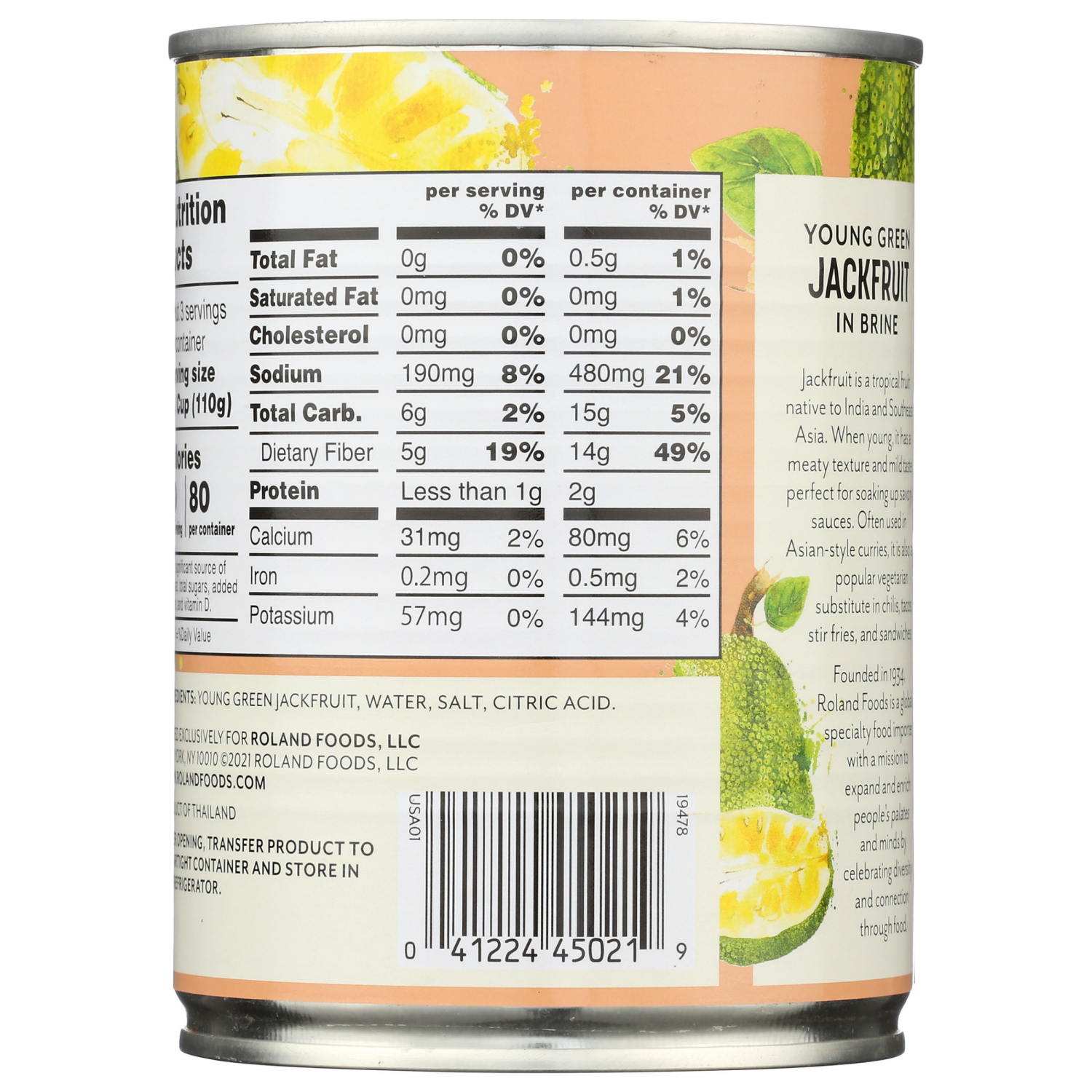 slide 2 of 3, Roland In Brine Young Green Jackfruit 19 oz, 19 oz