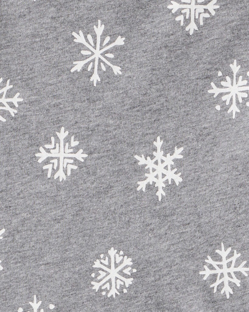 slide 2 of 3, Carter's Carters Girls Snowflake Print Cotton Long-Sleeve Dress - Grey Grey 6-6X, 1 ct