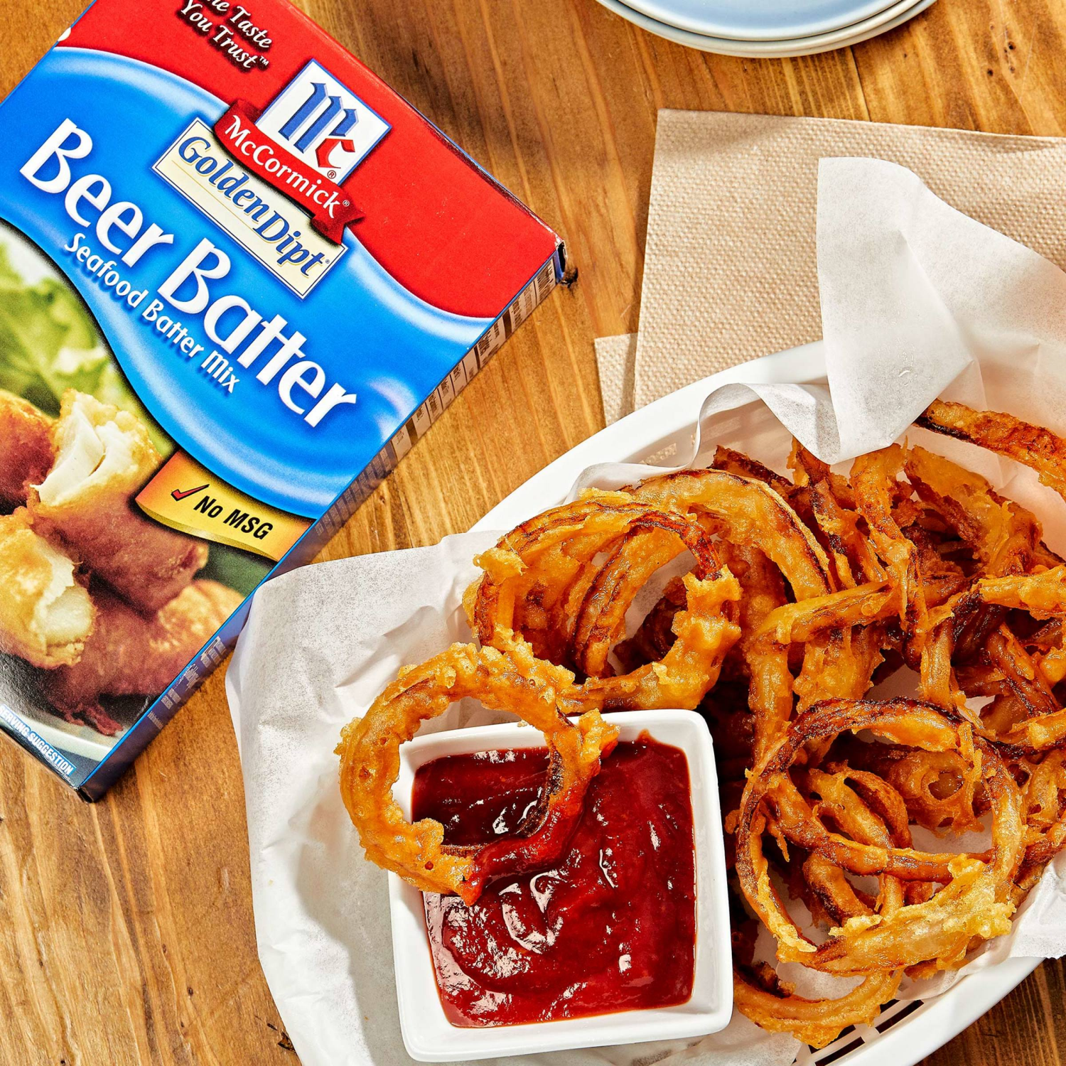 slide 2 of 3, McCormick Beer Batter Seafood Batter Mix, 10 oz