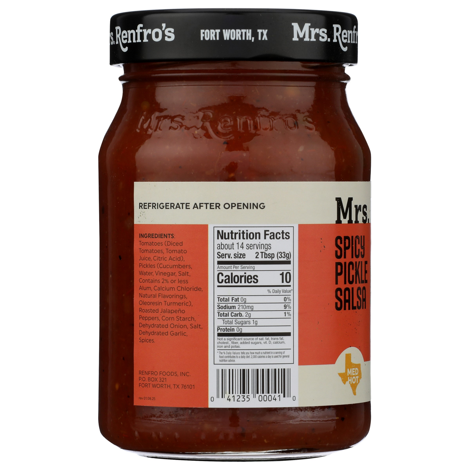 slide 2 of 4, Mrs. Renfro's Med Hot Spicy Pickle Salsa 16 oz, 16 oz