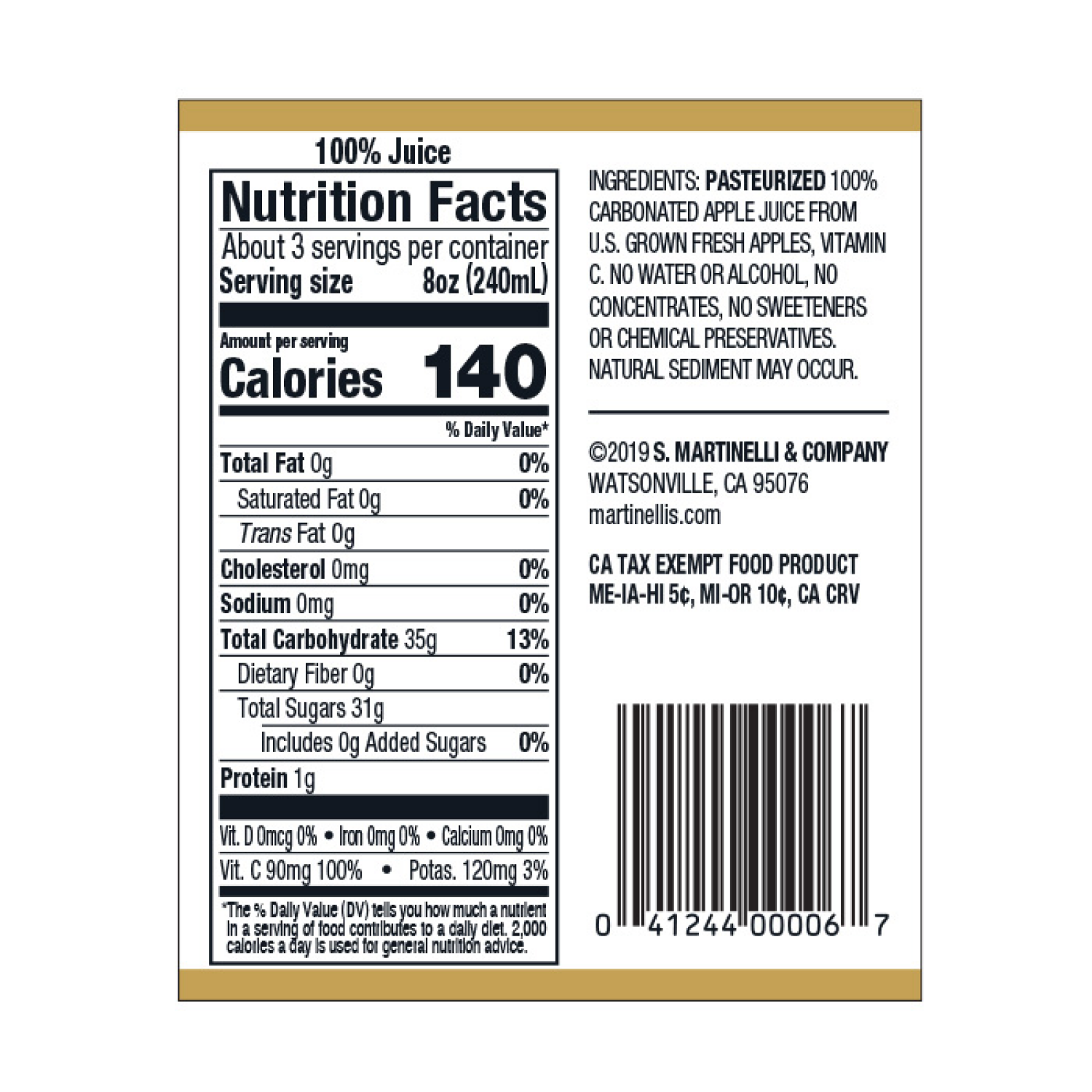 slide 2 of 2, Martinelli's Gold Medal Sparkling Cider 25.4 fl oz, 750 ml