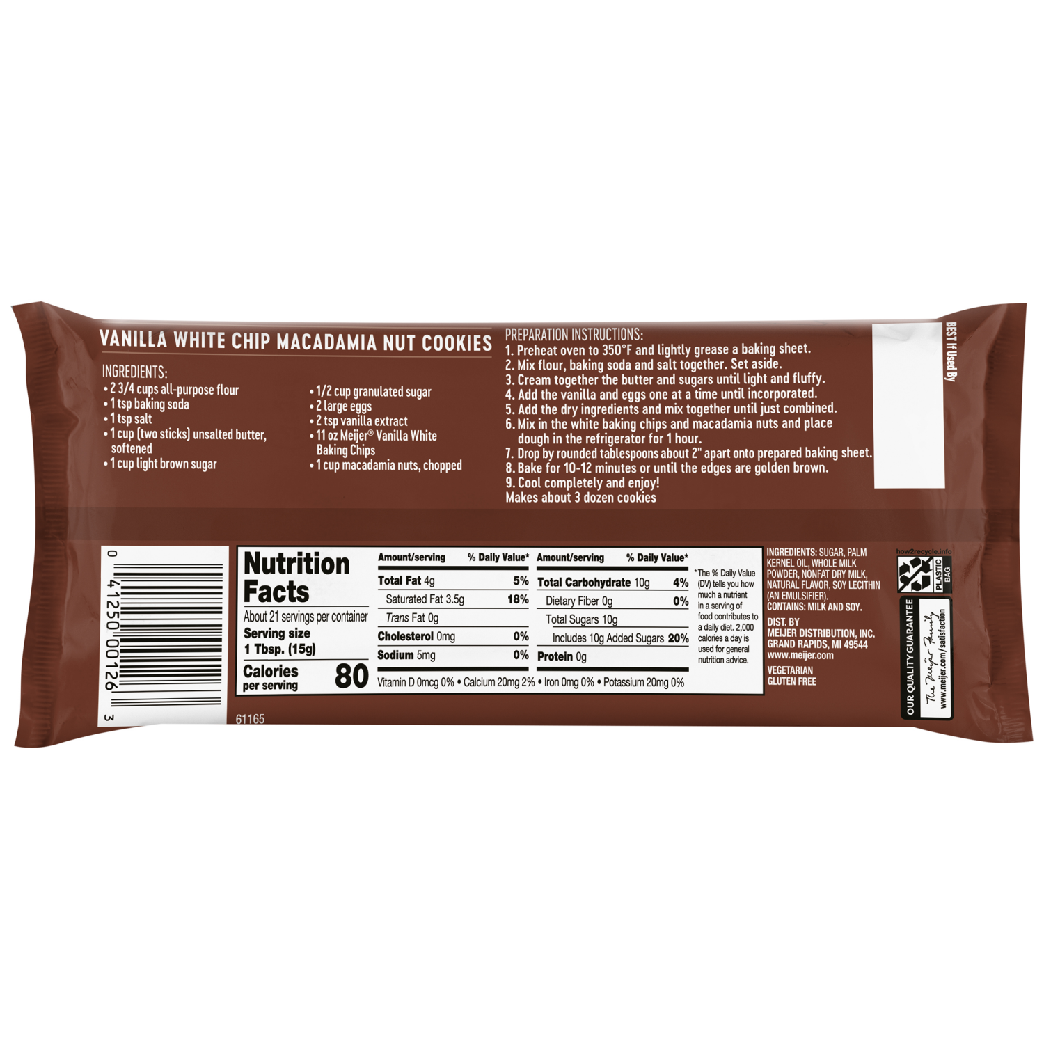 slide 2 of 2, Meijer Vanilla White Baking Chips, 11 oz