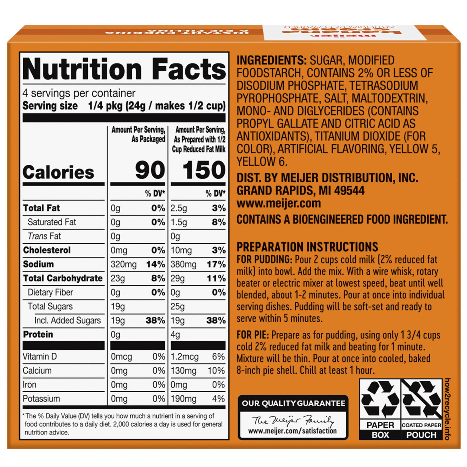 slide 2 of 8, Meijer Instant Banana Cream Pudding & Pie Filling - 3.4 oz, 3.4 oz