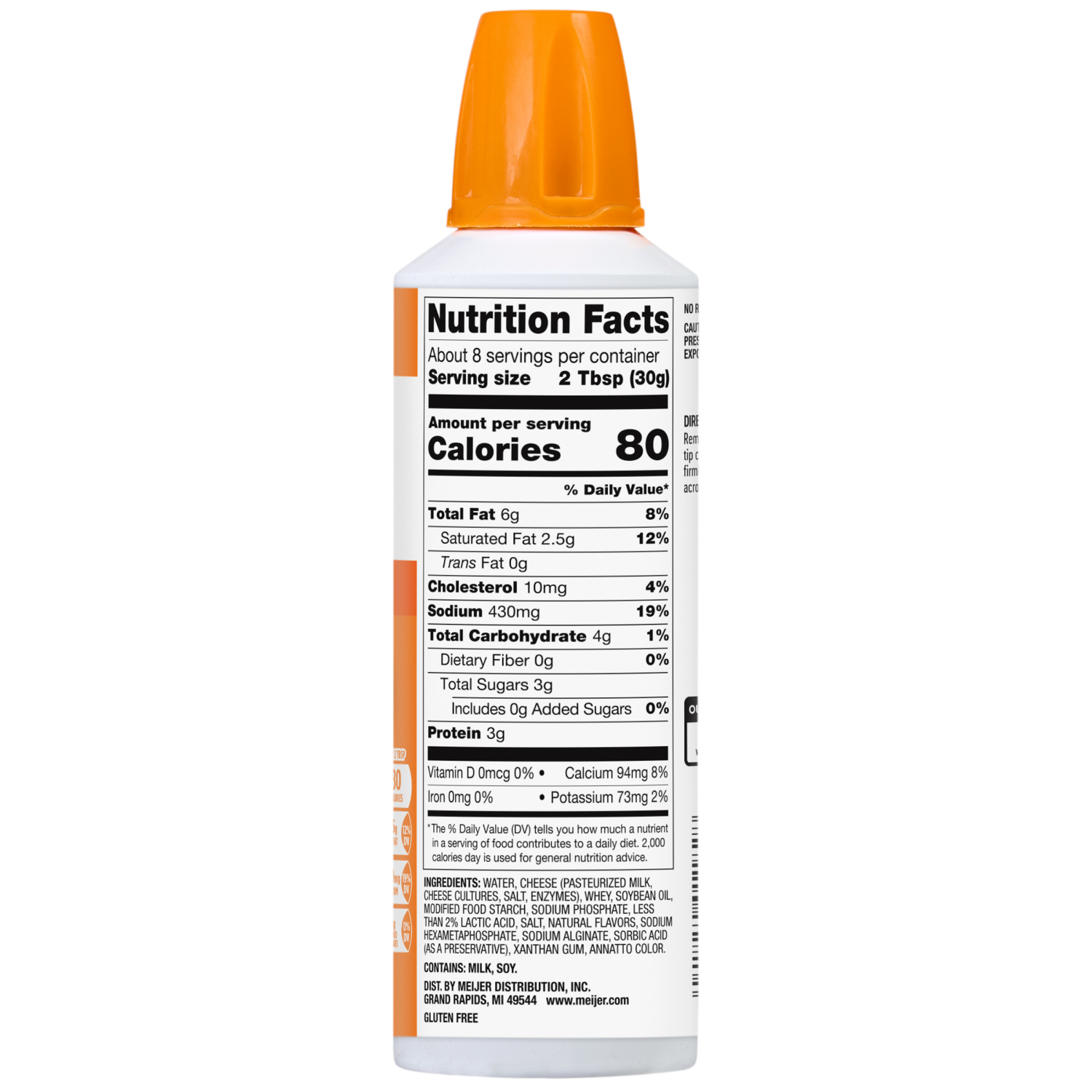 slide 3 of 3, Meijer Spray Cheese Sharp Cheddar, 8 oz