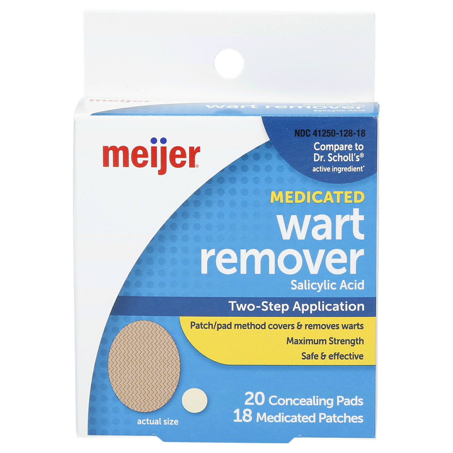 slide 1 of 3, Meijer Medicated Wart Remover Patches, 18 ct