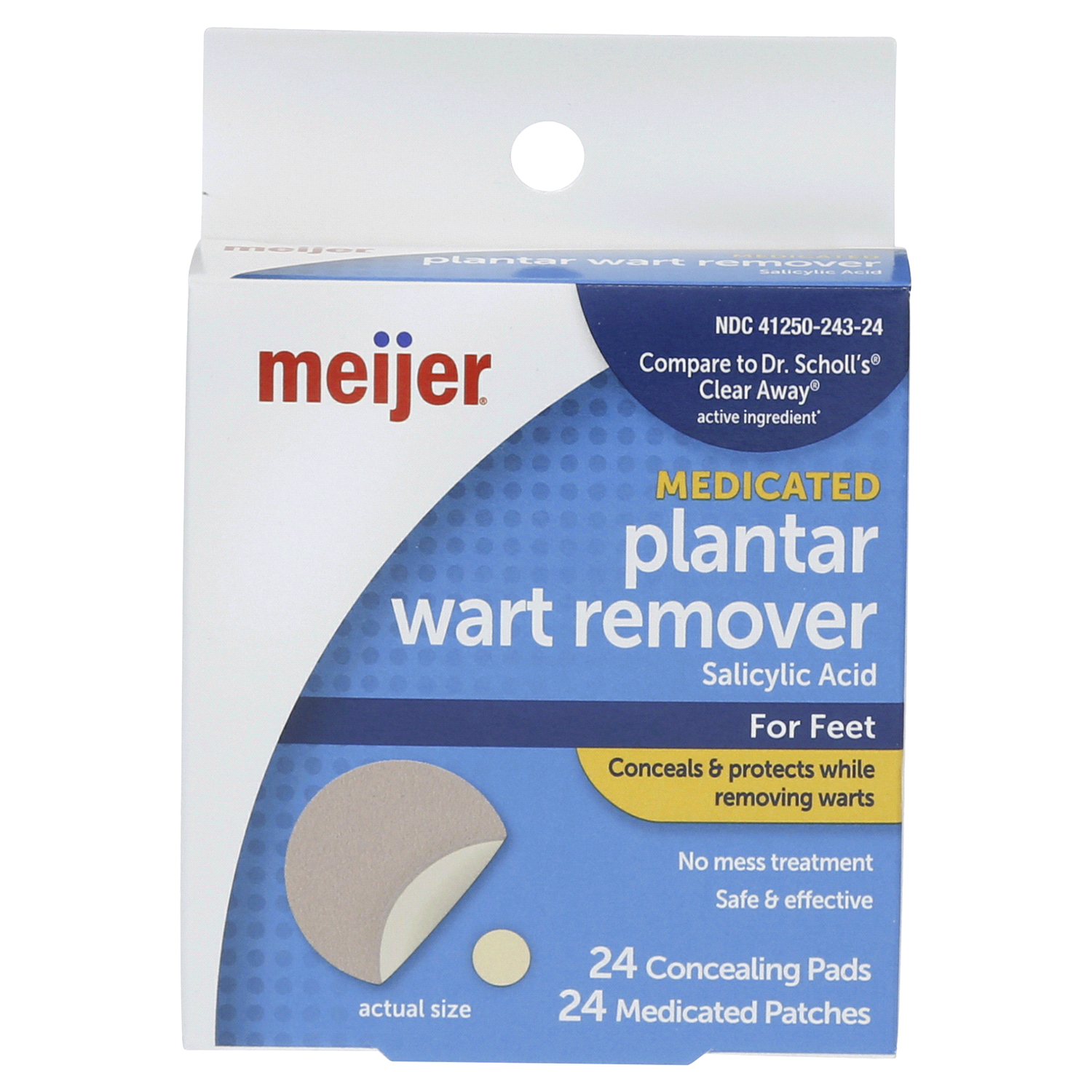 slide 1 of 3, Meijer Plantar Wart Remover Patches Medicated & Concealing Pads, 48 ct