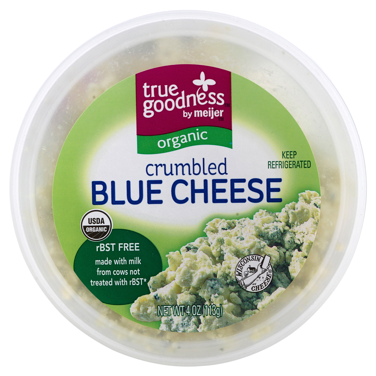 slide 3 of 4, True Goodness Organic Crumbled Blue Cheese, 4 oz