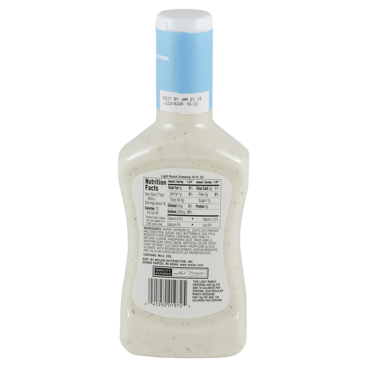 slide 4 of 4, Meijer Light Ranch Dressing, 16 oz