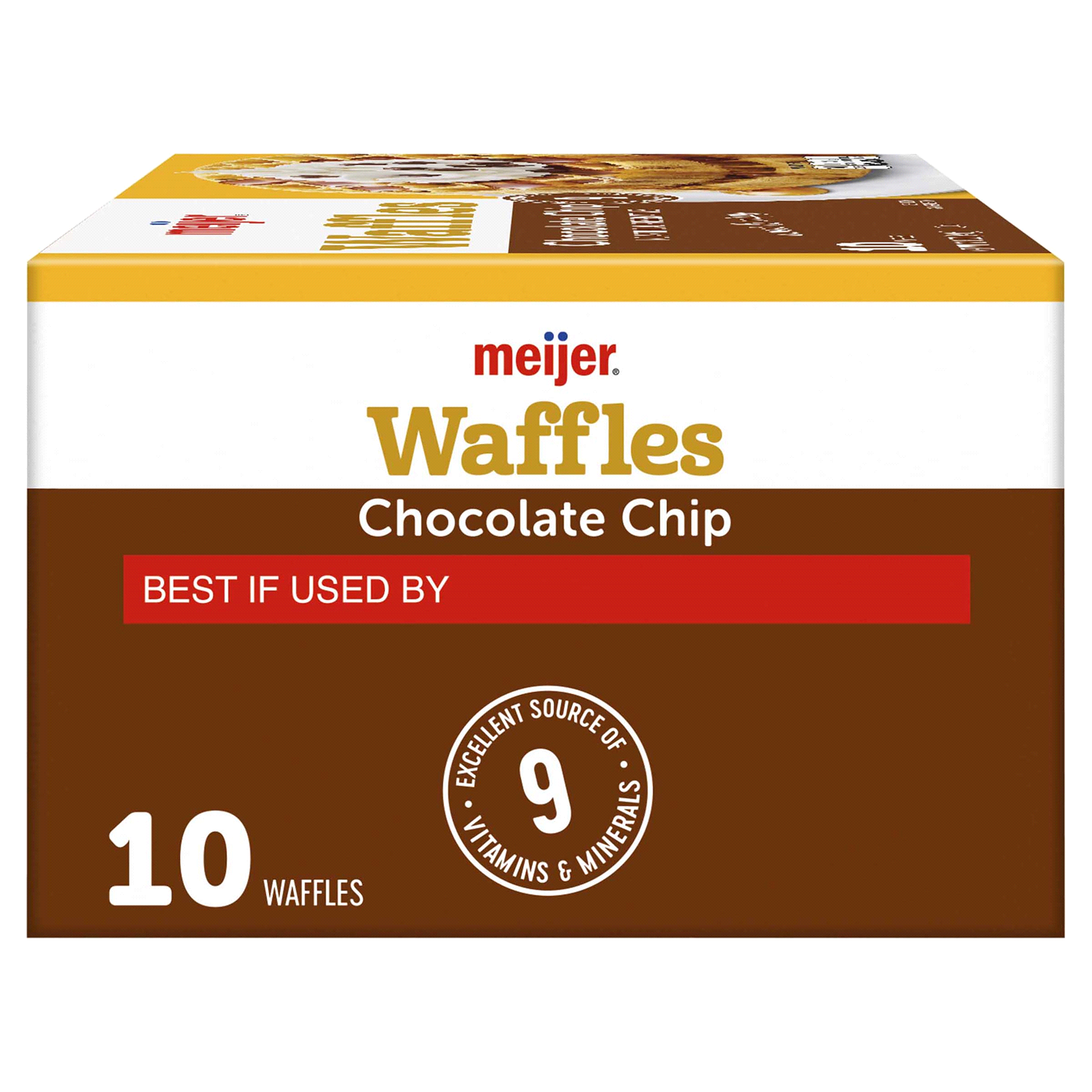slide 2 of 5, Meijer Chocolate Chip Waffles, 10 ct; 12.3 oz