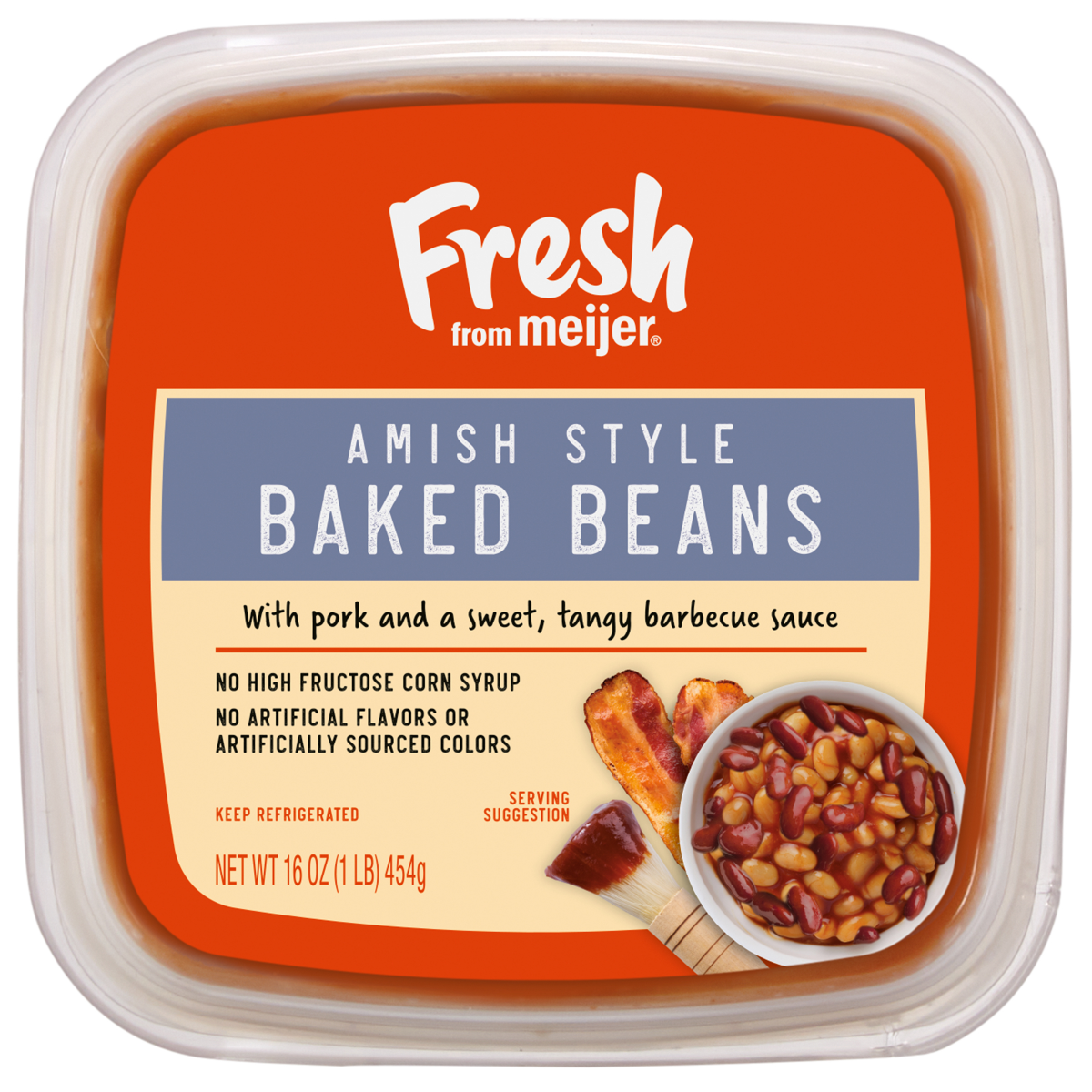slide 5 of 13, Fresh from Meijer Amish Baked Beans, 16 oz, 16 oz