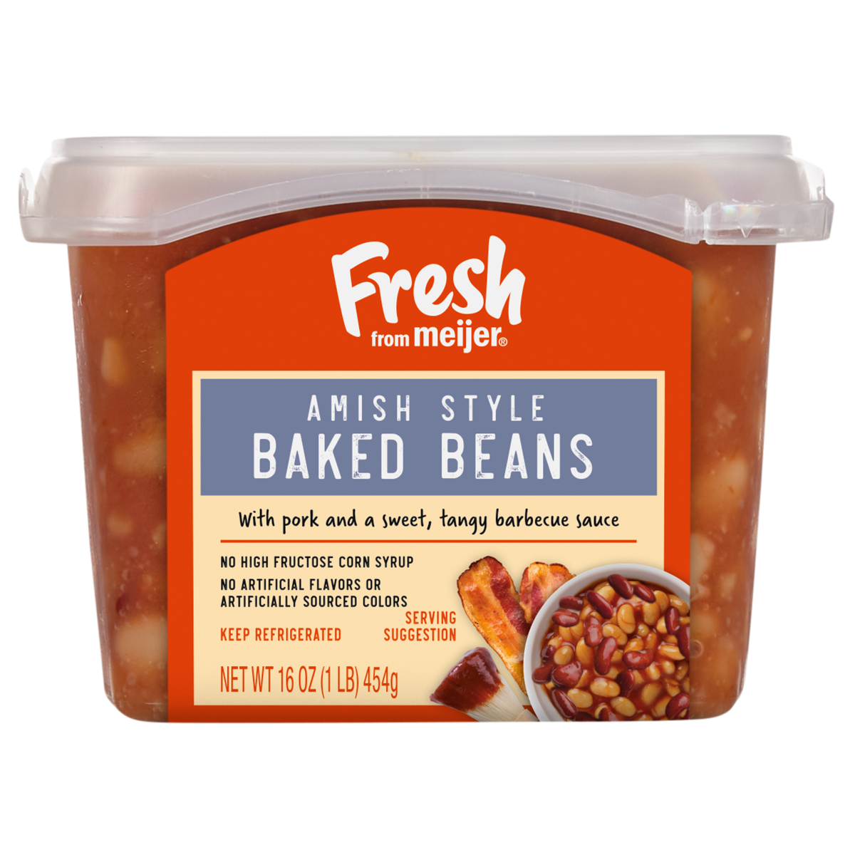 slide 1 of 13, Fresh from Meijer Amish Baked Beans, 16 oz, 16 oz