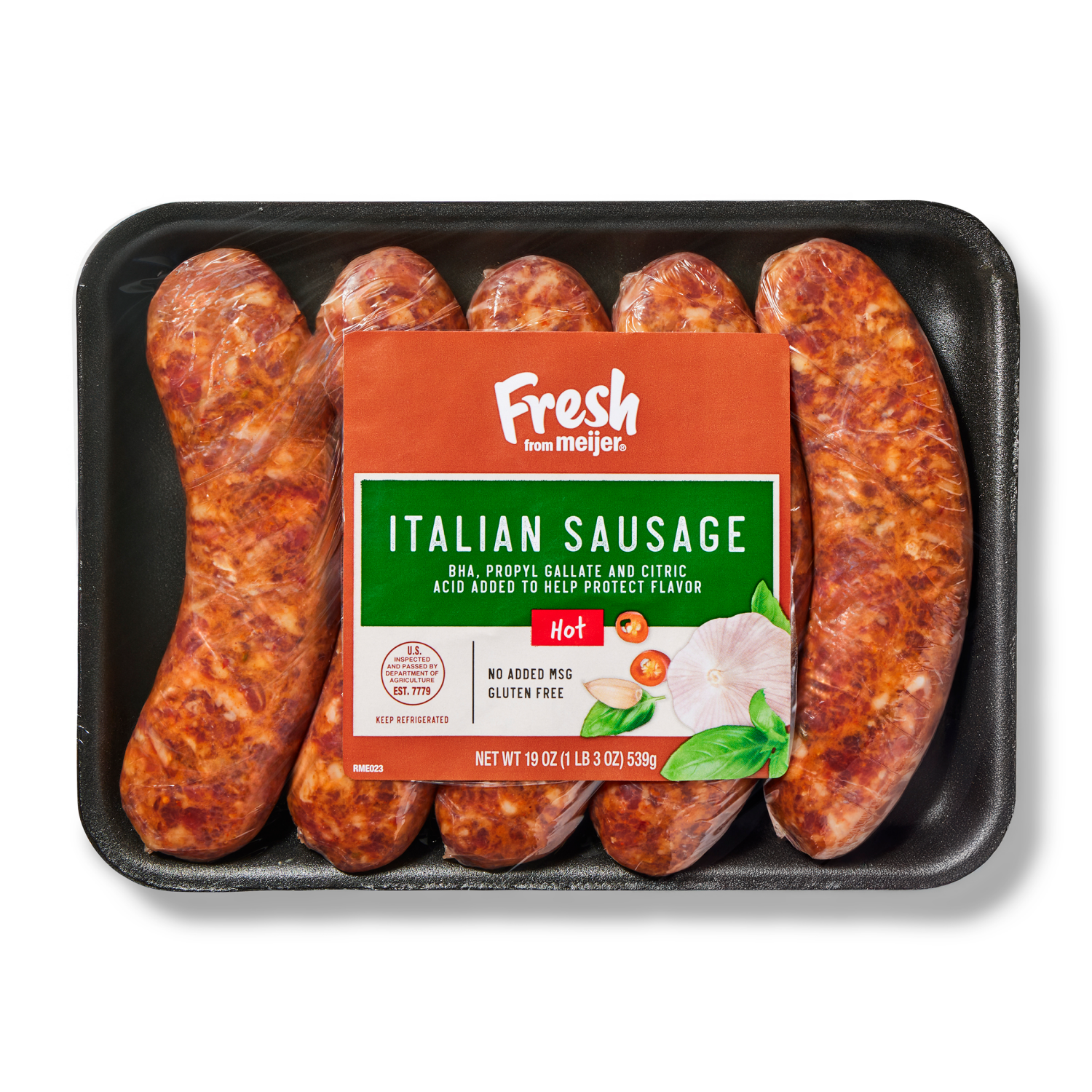 slide 1 of 2, Fresh from Meijer Hot Italian Sausage, 19 oz, 19 oz