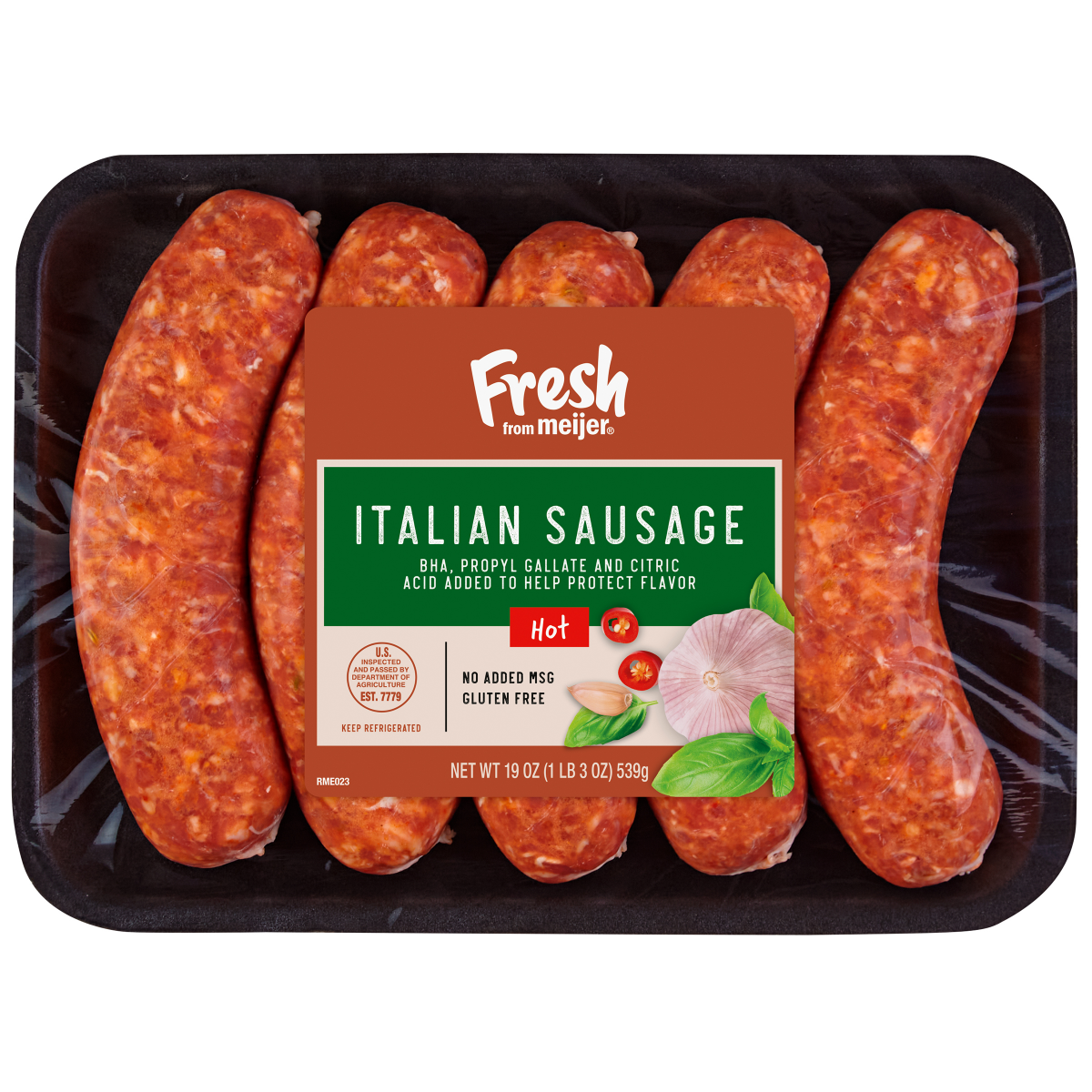 slide 1 of 5, Fresh from Meijer Hot Italian Sausage, 19 oz, 19 oz