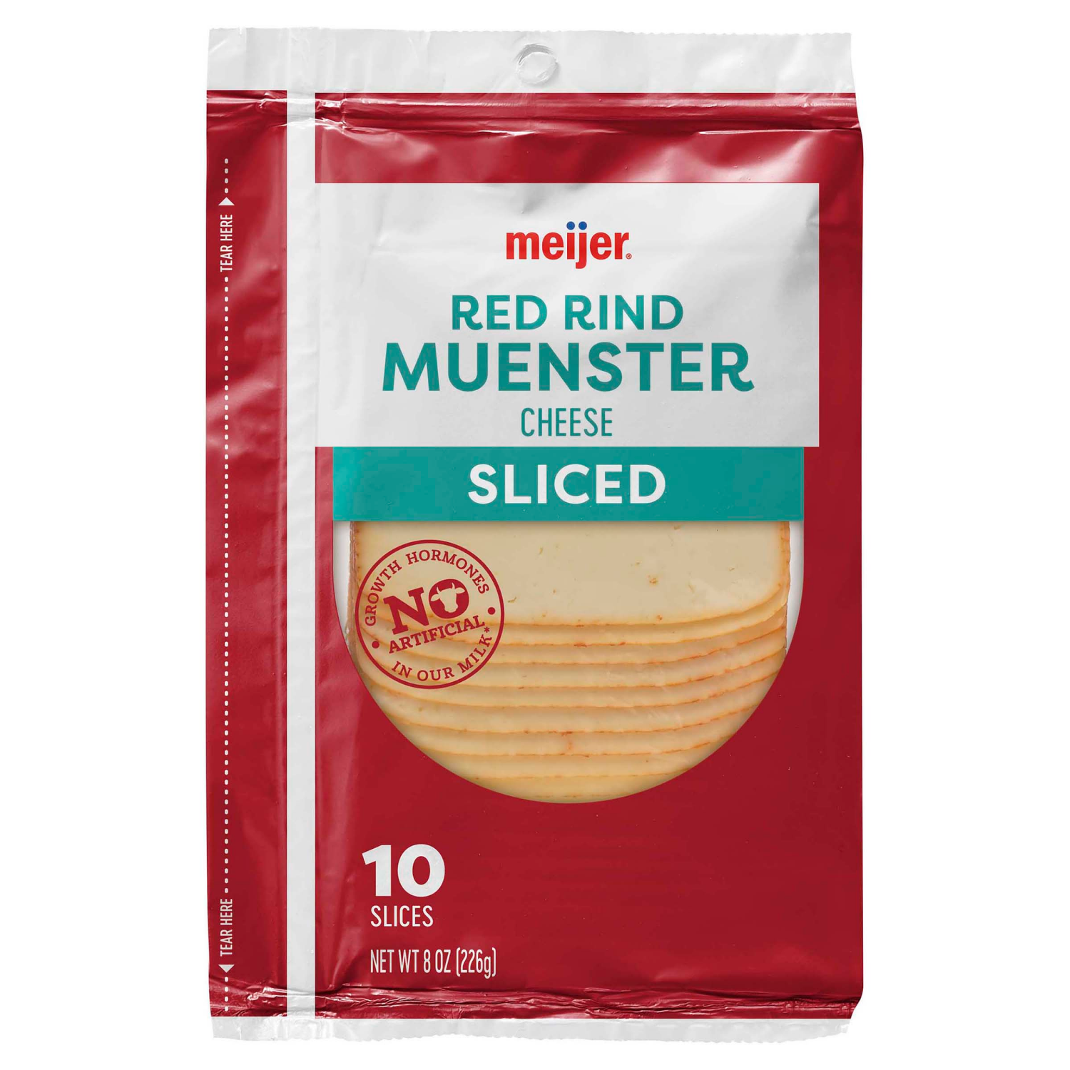 slide 1 of 2, Meijer Sliced Muenster Cheese, 8 oz