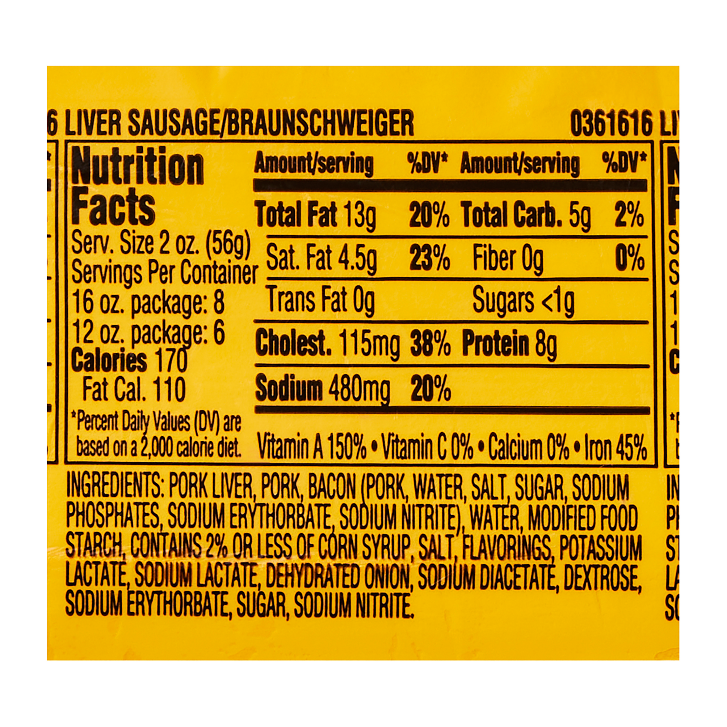 slide 2 of 2, Meijer Chunk Braunschweiger, 16 oz