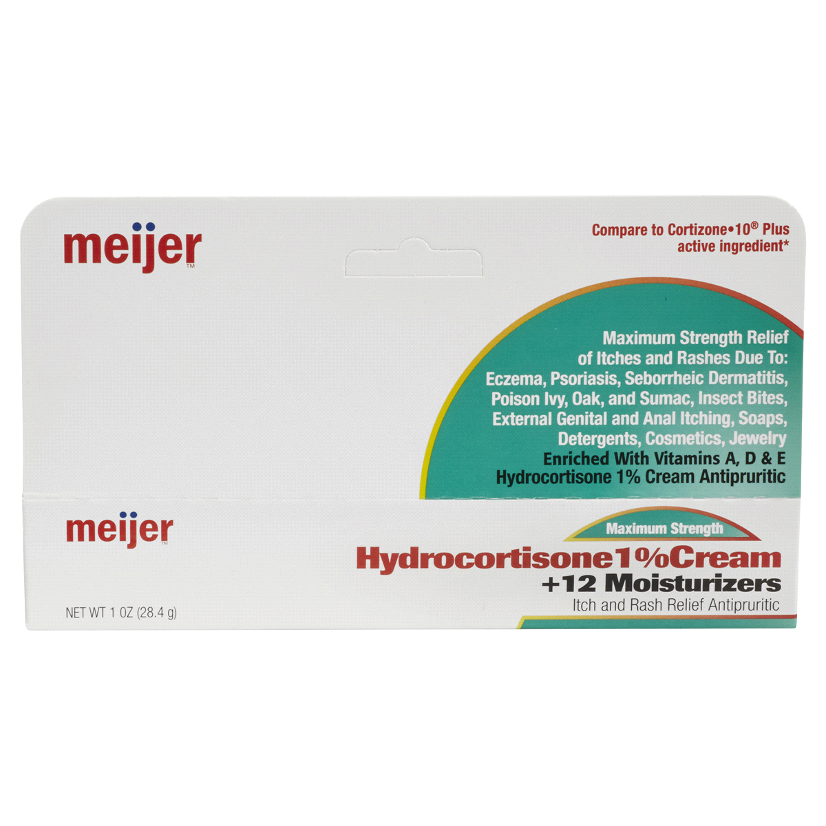 slide 3 of 4, Meijer Hydrocortisone 1% Cream + 12 Moisturizers, 1 oz