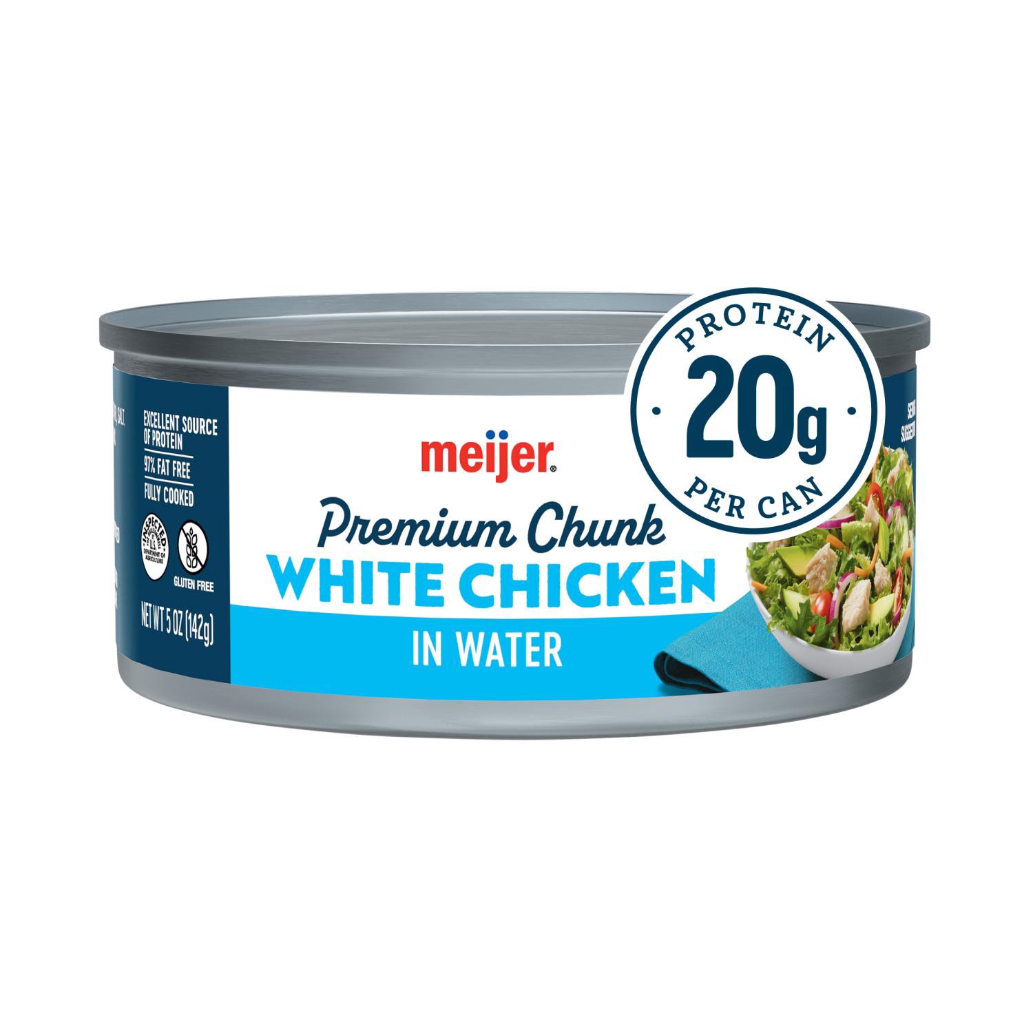 slide 1 of 5, Meijer Premium Chunk Canned White Chicken, 5 Oz, 5 oz