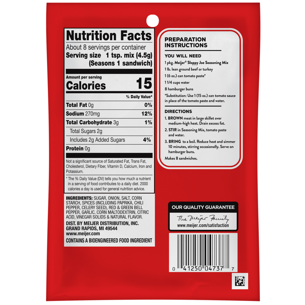 slide 2 of 2, Meijer Sloppy Joe Seasoning Mix - 1.31 oz, 1.31 oz