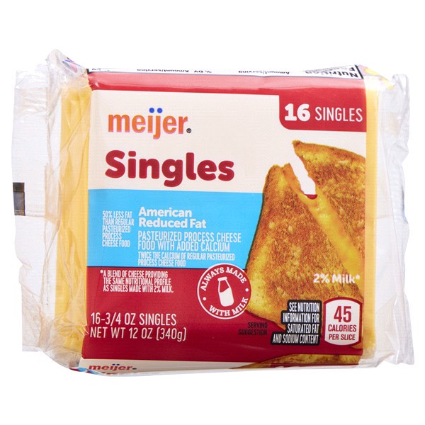 slide 4 of 25, Meijer 2% American Cheese Singles, 12 oz