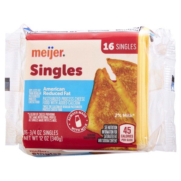 slide 8 of 25, Meijer 2% American Cheese Singles, 12 oz