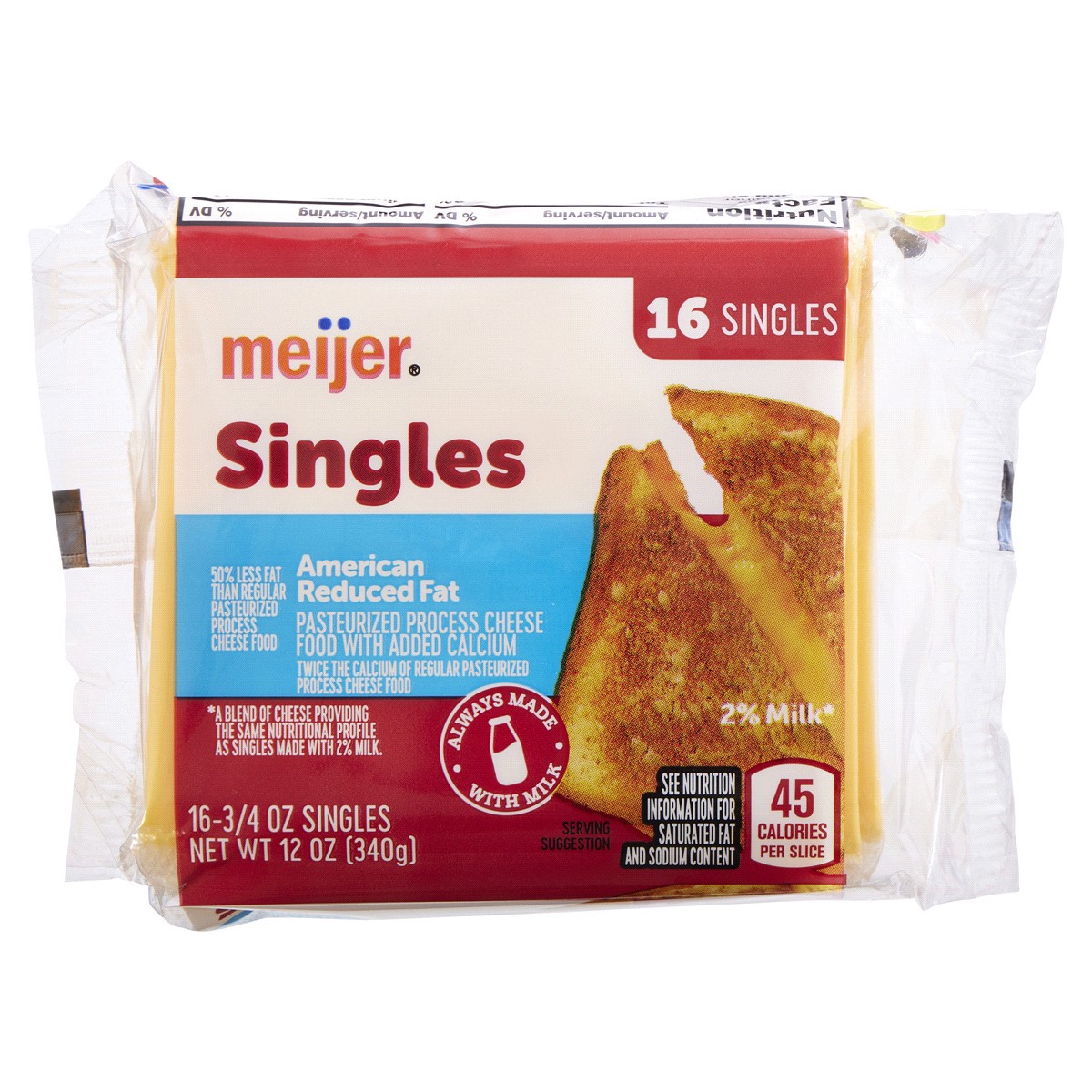 slide 1 of 25, Meijer 2% American Cheese Singles, 12 oz