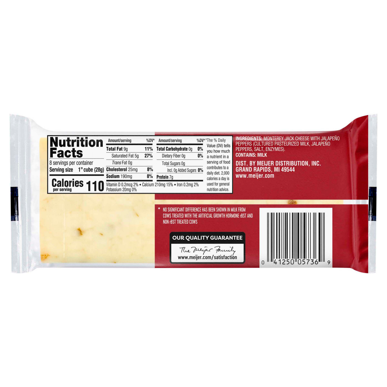 slide 2 of 2, Meijer Chunk Monterey Pepper Jack Cheese, 8 oz