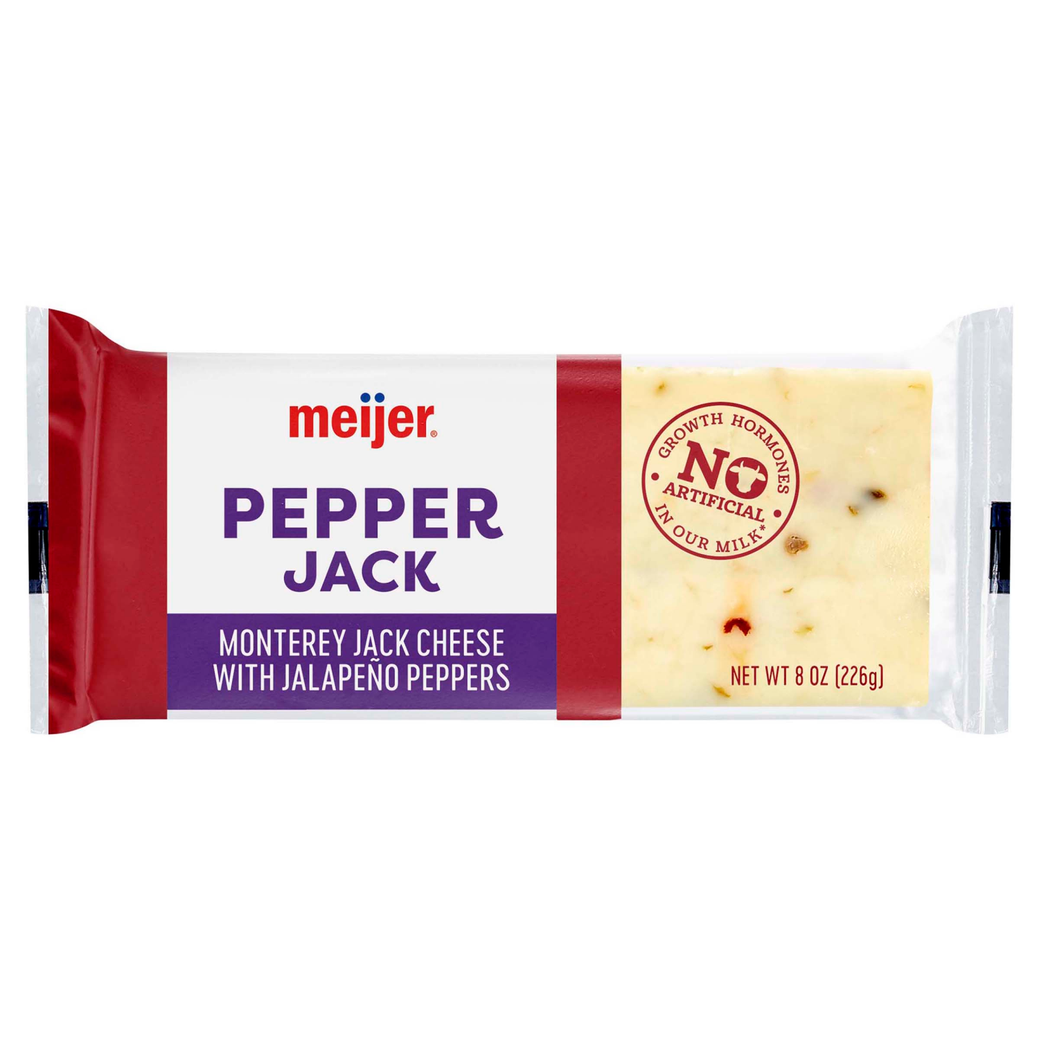 slide 1 of 2, Meijer Chunk Monterey Pepper Jack Cheese, 8 oz