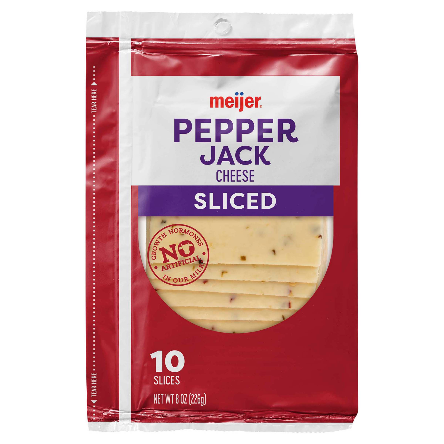 slide 1 of 2, Meijer Sliced Pepper Jack Cheese, 8 oz