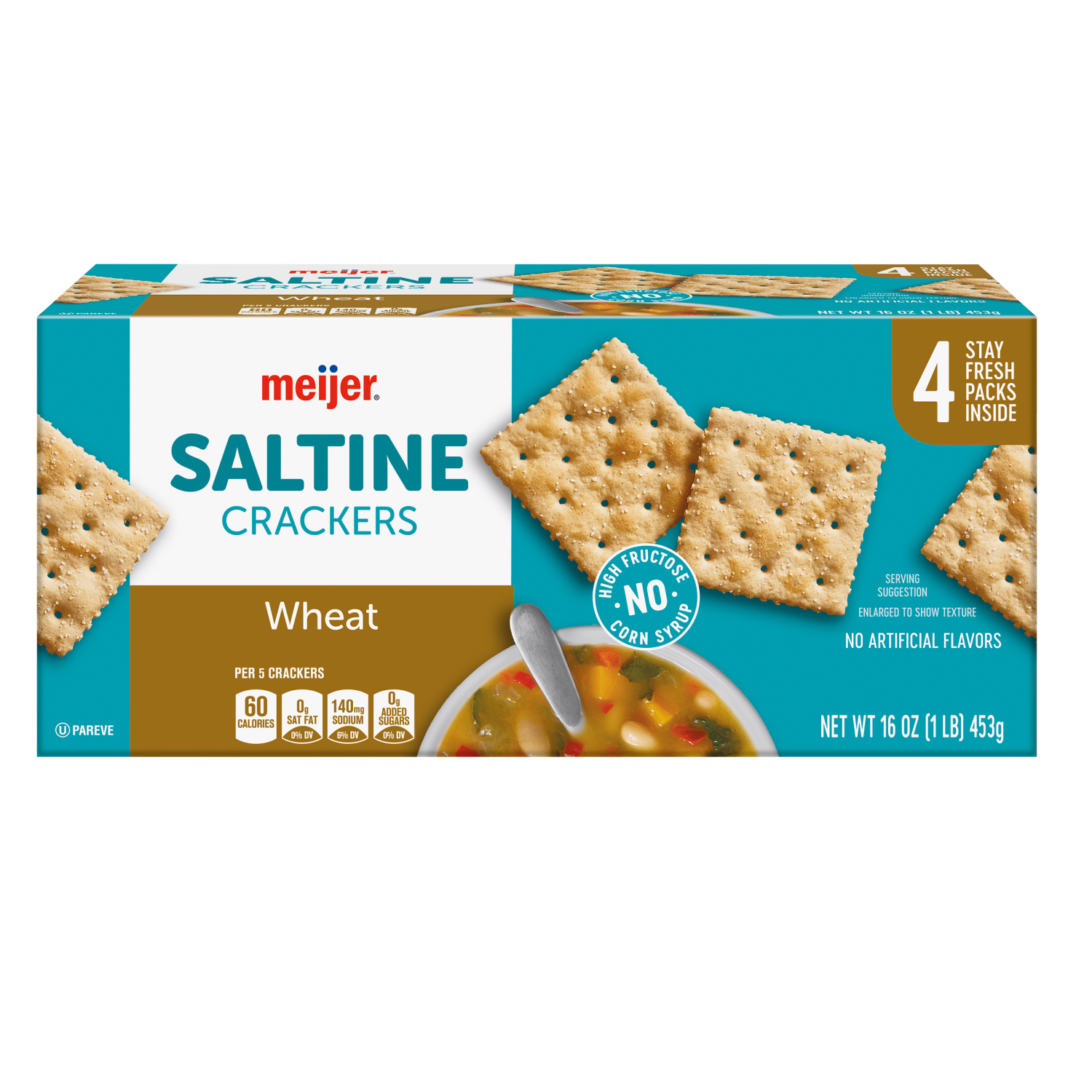 slide 1 of 8, Meijer Select Wheat Saltine Crackers, 16 oz
