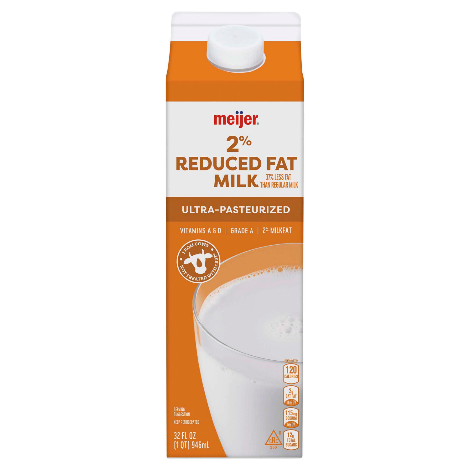 slide 1 of 2, Meijer Reduced Fat Milk, 1 qt