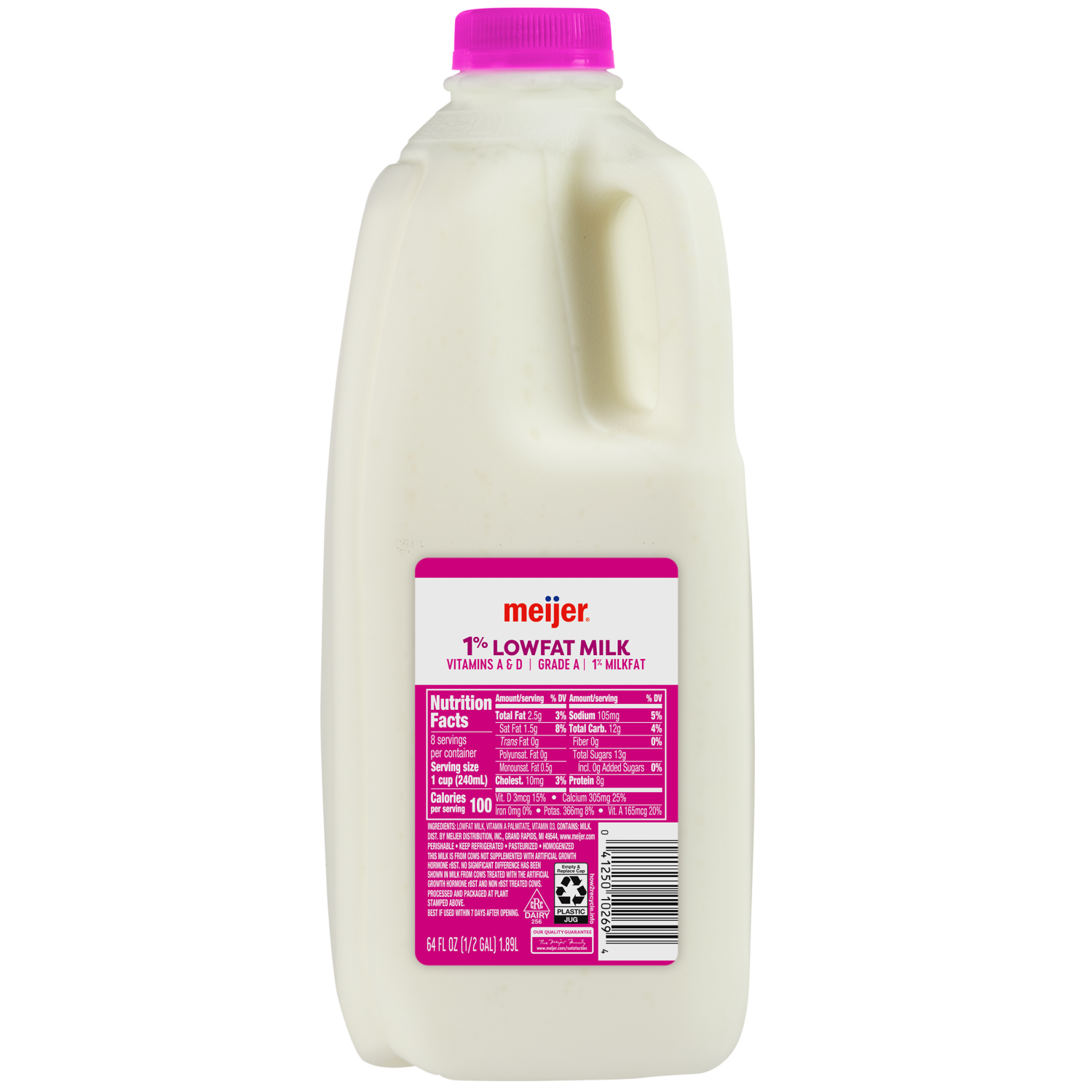 slide 1 of 2, Meijer Lowfat 1% Milk, ½ Gallon, 0.5 gal