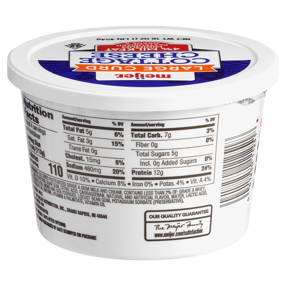 slide 2 of 2, Meijer Cottage Cheese Large Curd, 16 oz