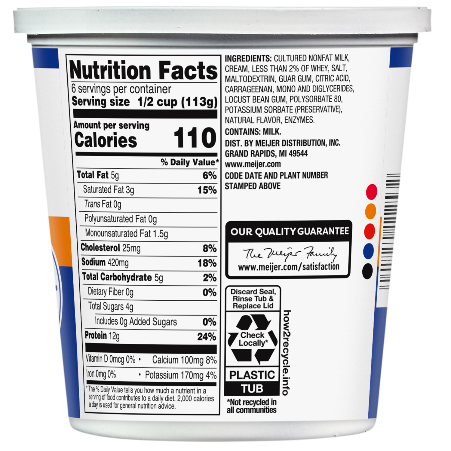 slide 2 of 5, Meijer Large Curd Cottage Cheese - 24 oz, 24 oz