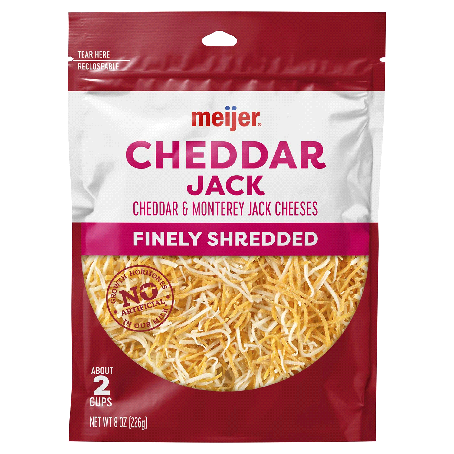 slide 1 of 2, Meijer Finely Shredded Cheddar Jack Cheese - 8 oz, 8 oz