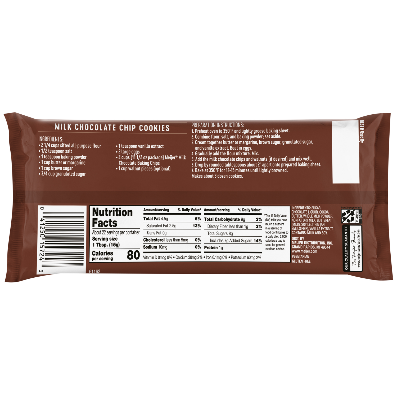 slide 2 of 2, Meijer Milk Chocolate Baking Chips, 11.5 oz