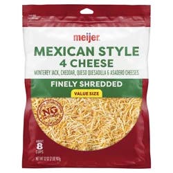 Meijer Finely Shredded Mexican 4 Cheese - 32 oz
