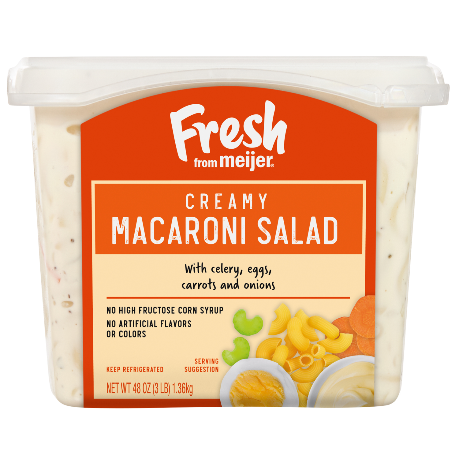 slide 1 of 4, Fresh from Meijer Creamy Macaroni Salad, 48 oz, 3 lb