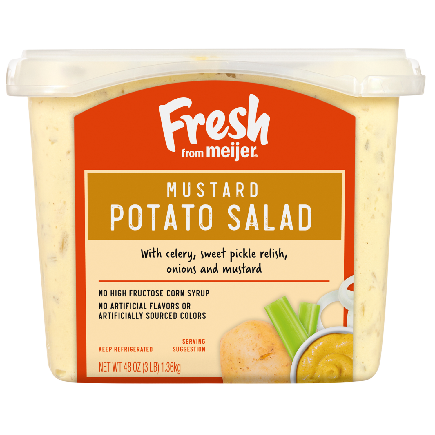 slide 1 of 4, Fresh from Meijer Mustard Potato Salad, 48 oz, 3 lb
