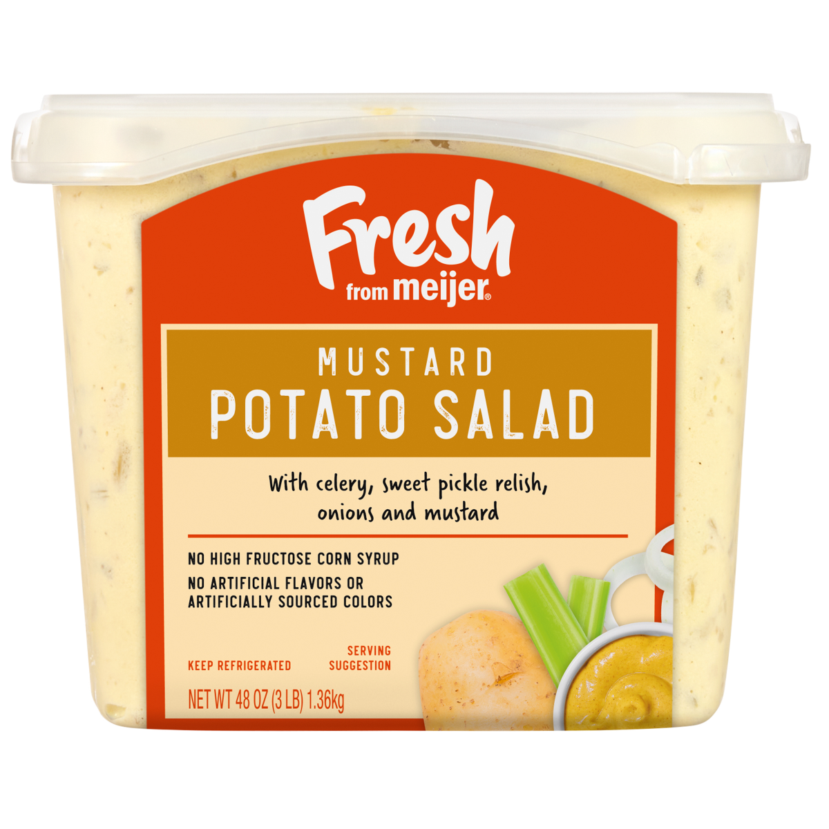slide 1 of 13, Fresh from Meijer Mustard Potato Salad, 48 oz, 48 oz