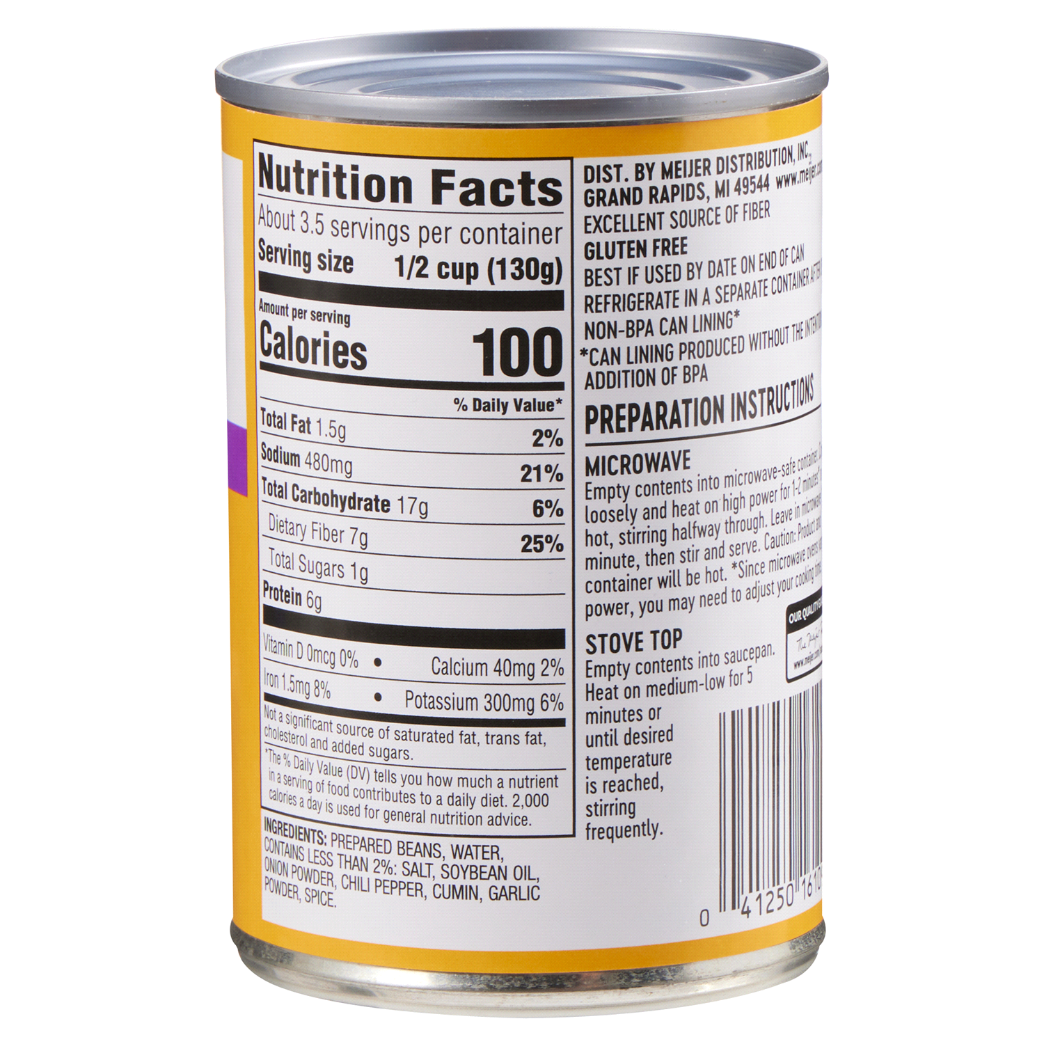 slide 2 of 2, Meijer Vegetarian Refried Beans, 16 oz