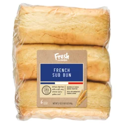 Fresh from Meijer French Sub Rolls, 6 Count