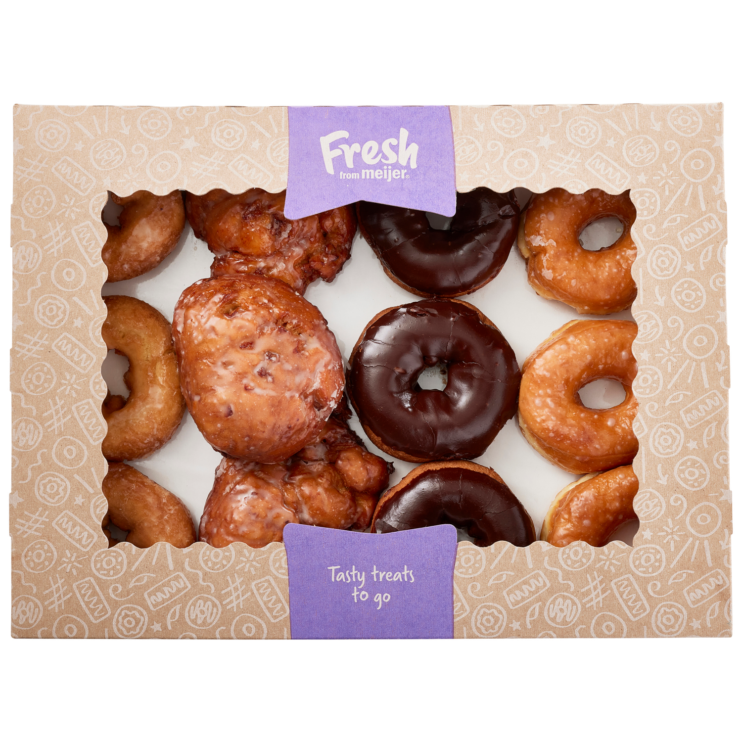 slide 1 of 3, Fresh from Meijer Classic Donut Assortment, 12 Count, 37 oz