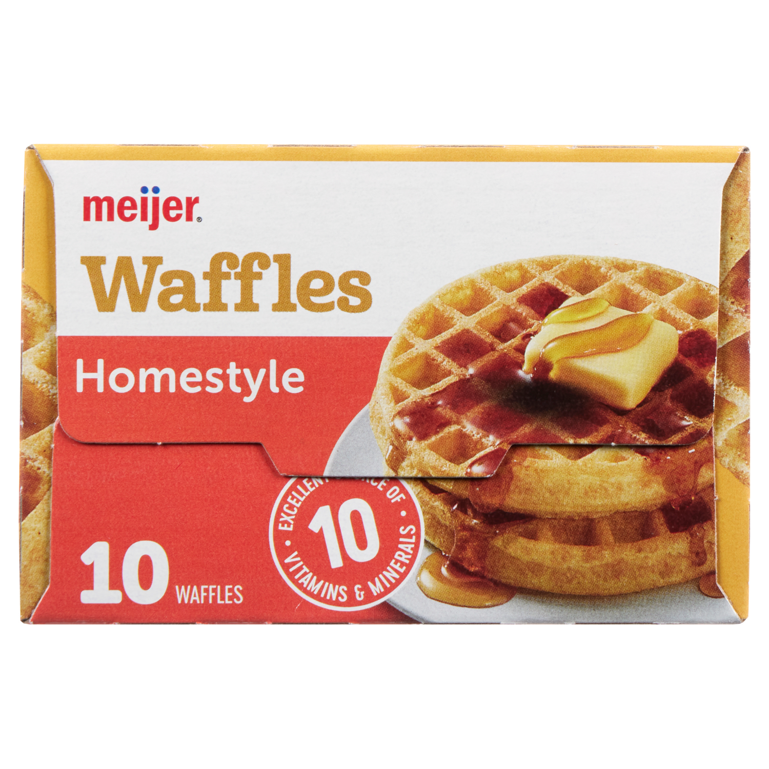 slide 3 of 4, Meijer Homestyle Frozen Waffles, 10 ct; 12.3 oz