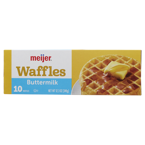 slide 13 of 21, Meijer Buttermilk Frozen Waffles, 10 ct, 12.3 oz