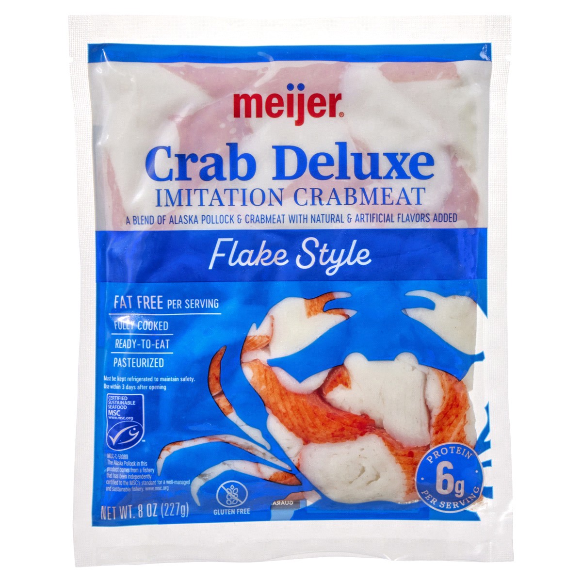 slide 1 of 9, Meijer Crab Deluxe Imitation Crabmeat Flakes, 8 oz