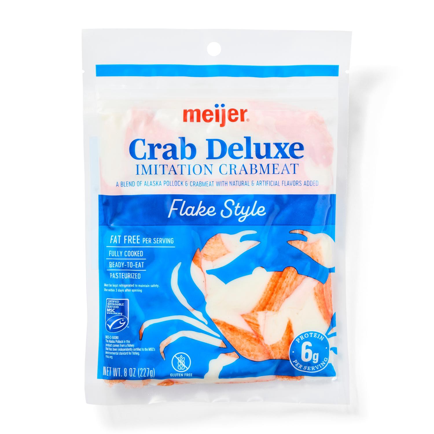 slide 1 of 2, Meijer Crab Deluxe Imitation Crabmeat Flakes, 8 Oz, 8 oz