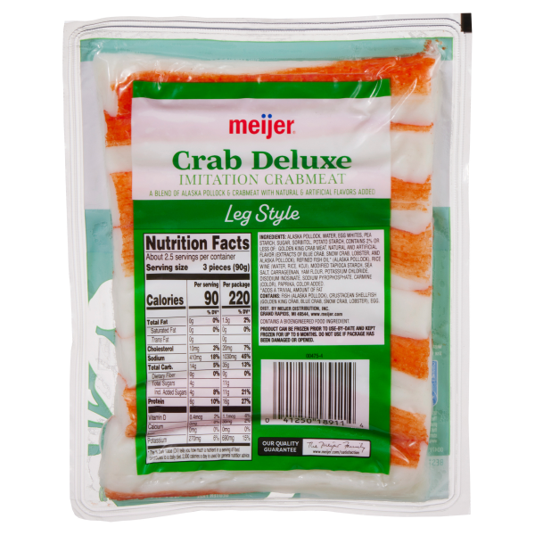 slide 4 of 9, Meijer Crab Deluxe Imitation Crabmeat Leg Style, 8 oz, 8 oz